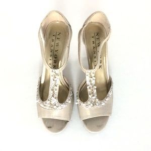 Dressy Cream Heels with Beading